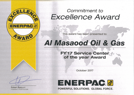Al Masaood Oil & Gas awarded by ENERPAC